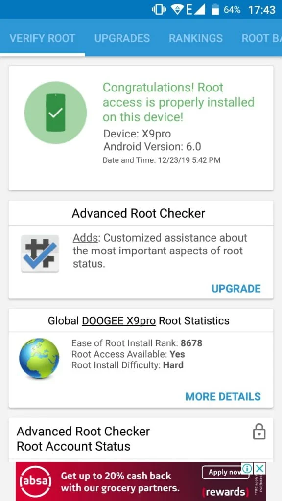 Doogee x9 pro root confirmed in root checker