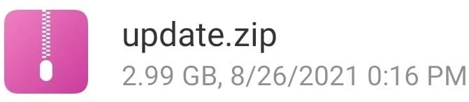 Rename download firmware to update.zip